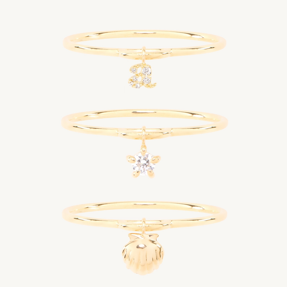 Confetti Custom One Gold Charm Ring