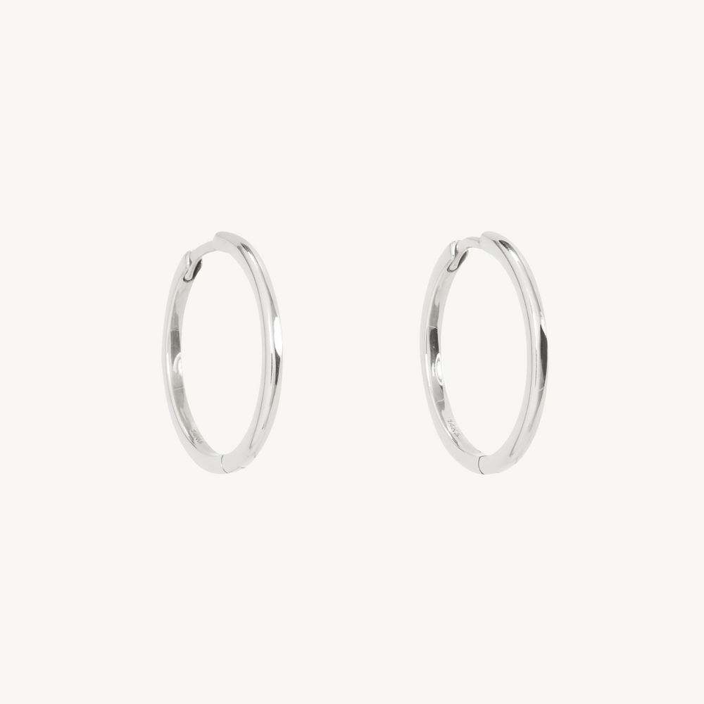 Classic Hoops, Silver (Pair)