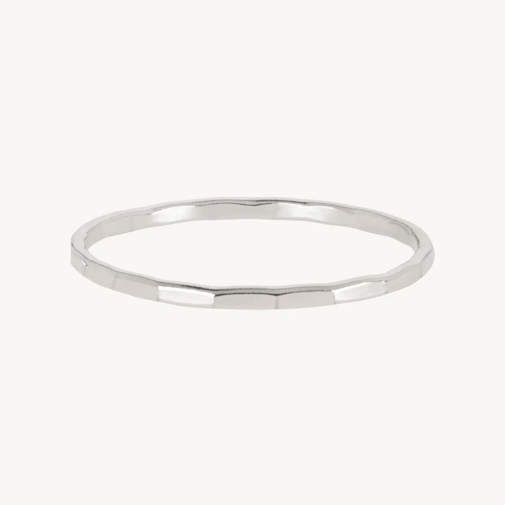 Classic Hammered Ring, Silver