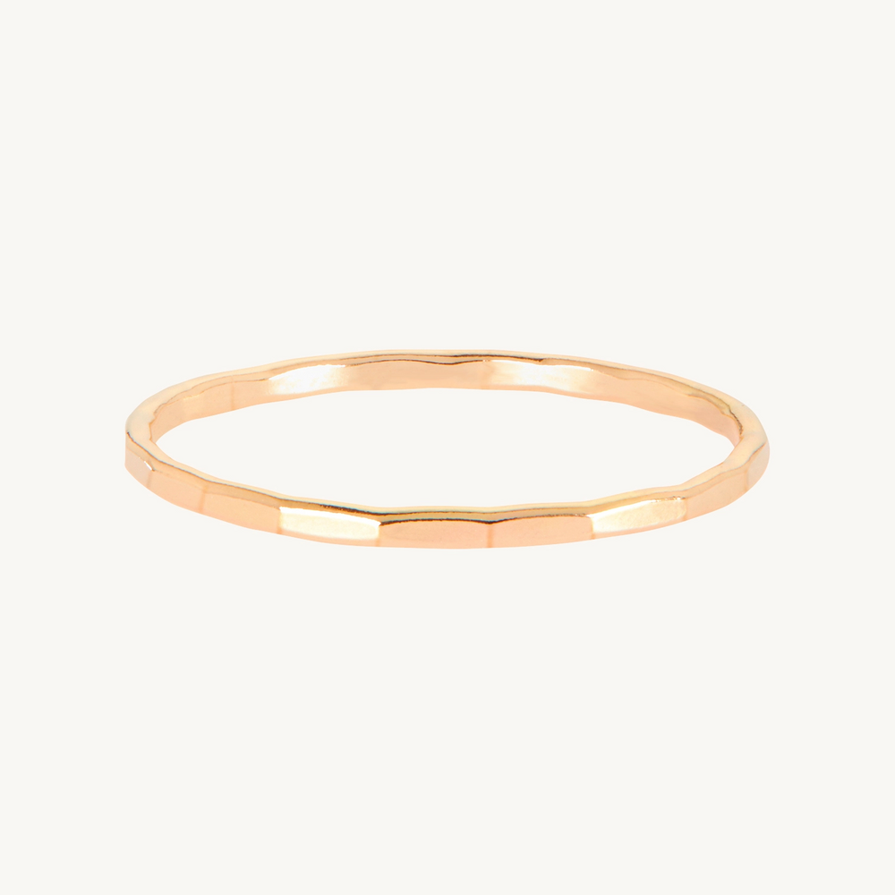Classic Hammered Gold Ring