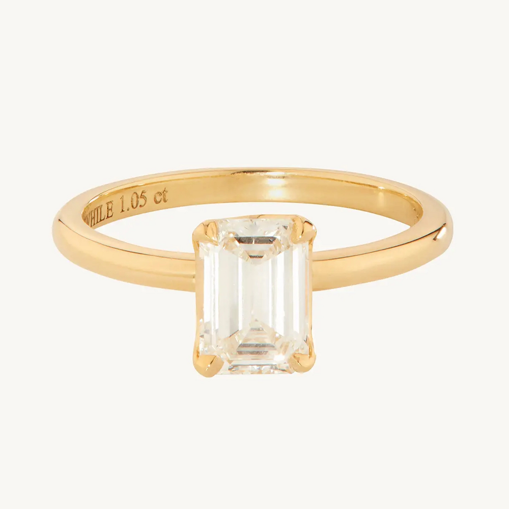 Classic Emerald Cut Diamond Solitaire Ring