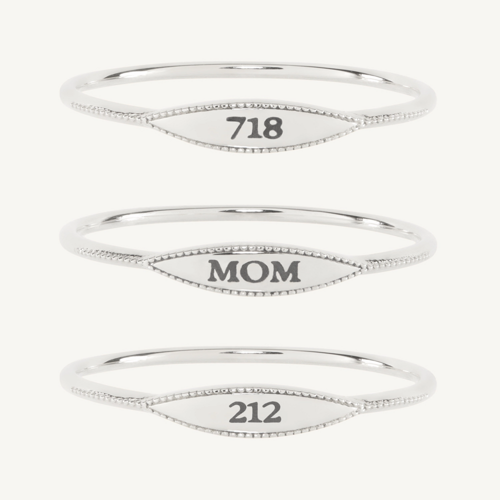 City Moon Silver Signet Ring