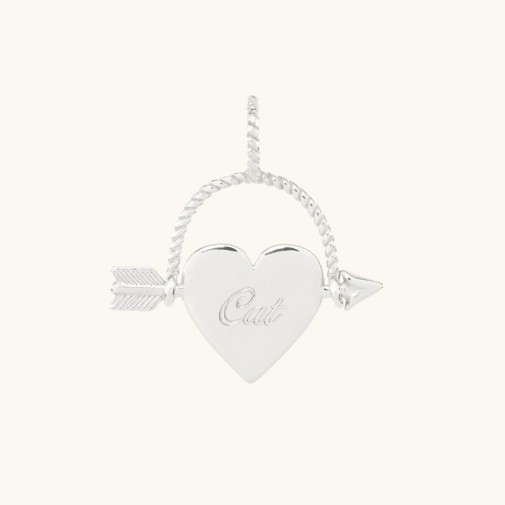 Beloved Heart Spinner Charm, Silver