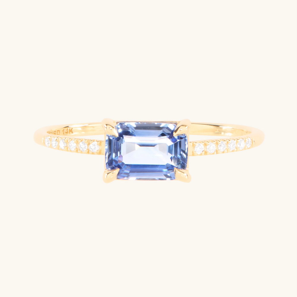 Ballet Society Sapphire Ring Supreme, Emerald Cut