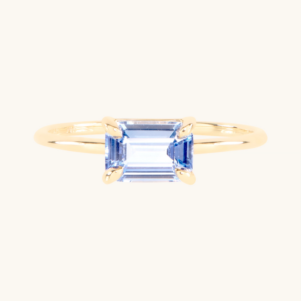 Ballet Society Sapphire Ring, Emerald Cut