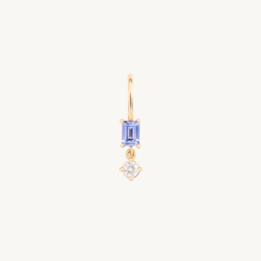 Baguette Sapphire & Diamond Charm