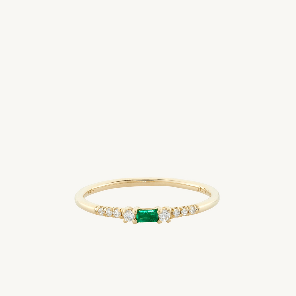 Baguette Emerald Equilibrium Ring