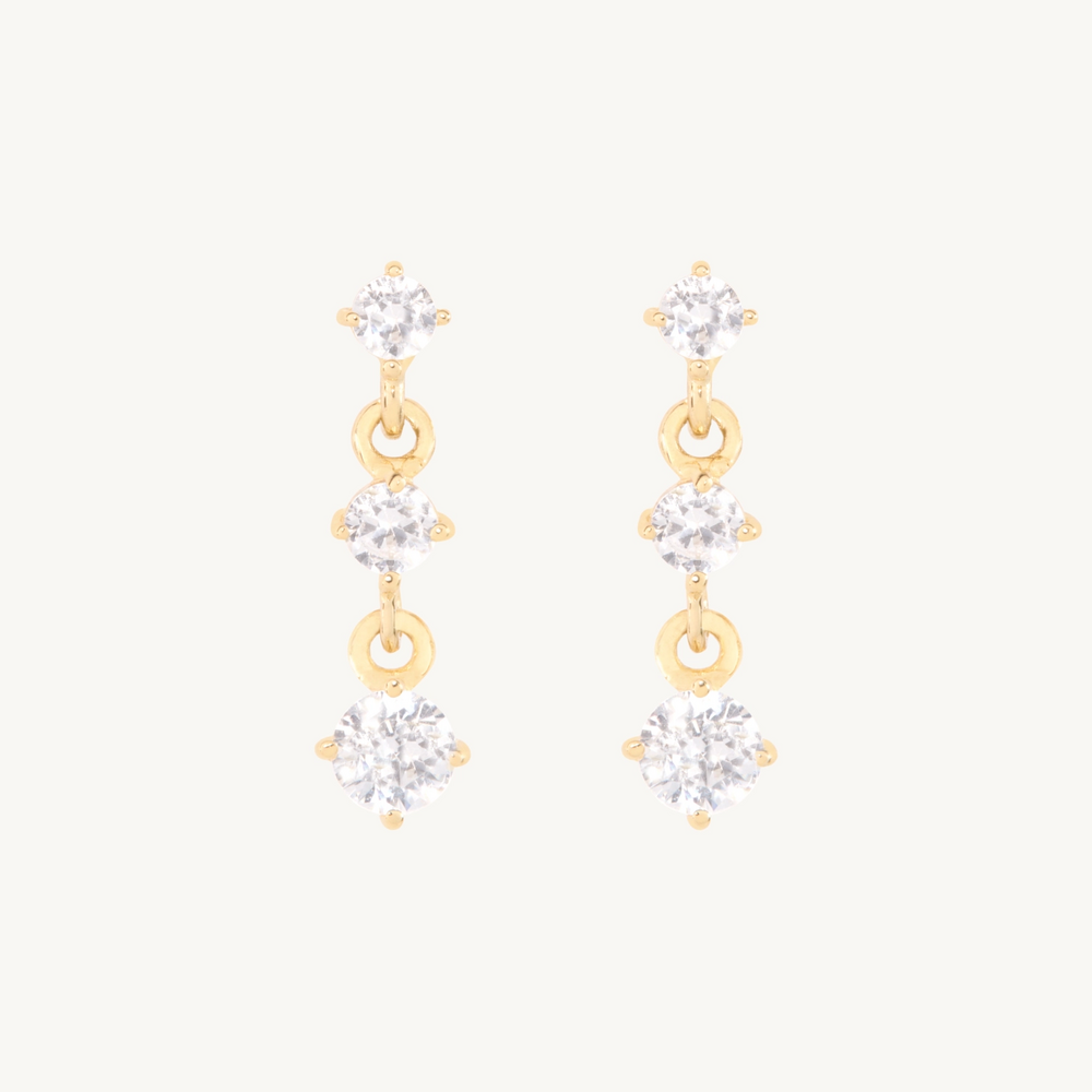 Angel Hair Three Diamond Drop Earring (Single)