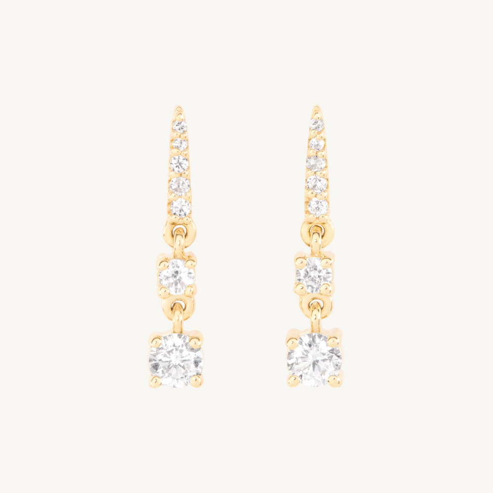 Angel Hair Pavé Diamond Drop Earring (Single)