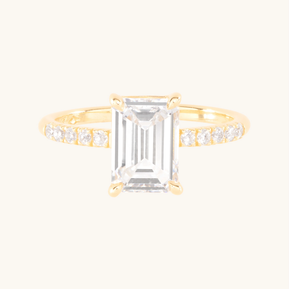 The Grand Swan Solitaire Supreme Emerald Cut Lab-Grown Diamond Ring
