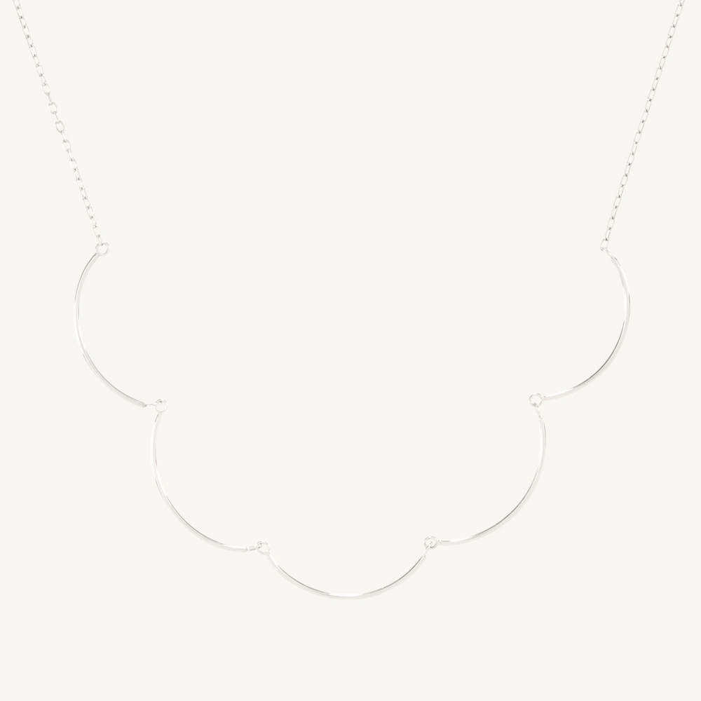 Theater Curtain Necklace, Silver