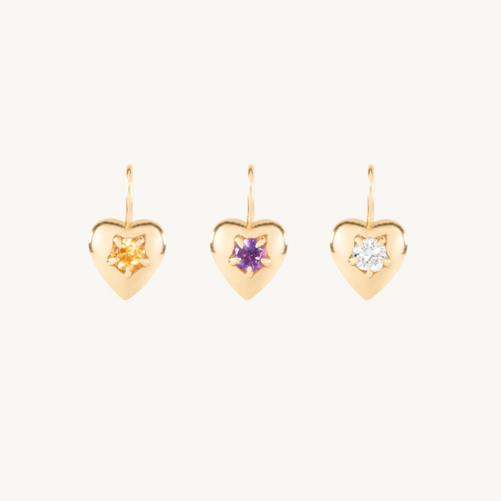Sweet Heart Birthstone Charm