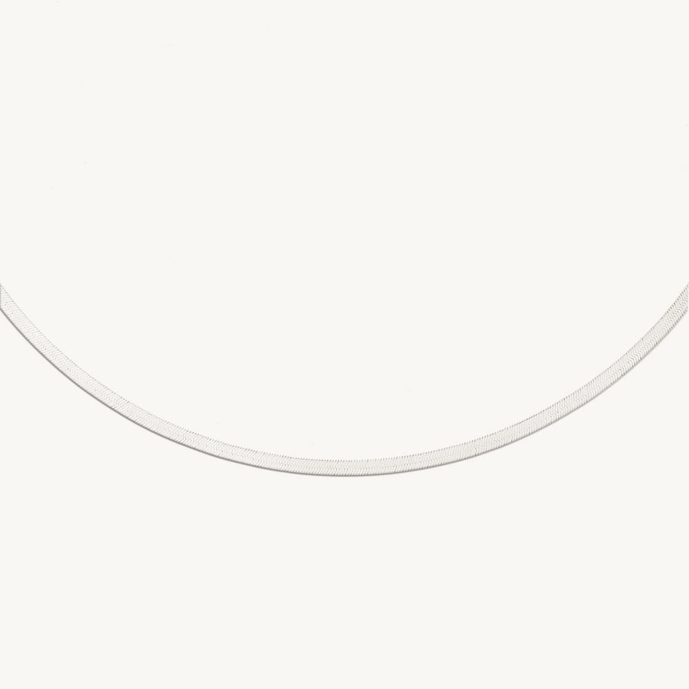 Spritz Herringbone Silver Chain
