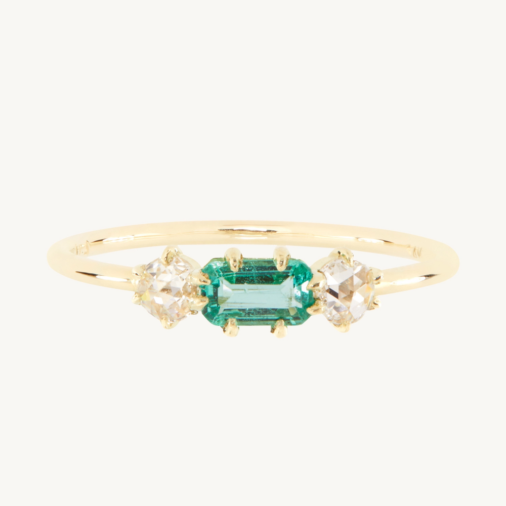 Solana Emerald Ring With Diamonds