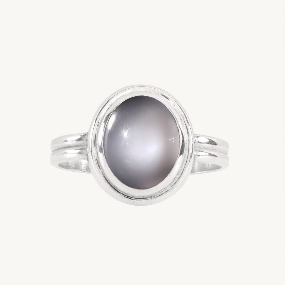 Silver Screen Moonstone Ring, Silver