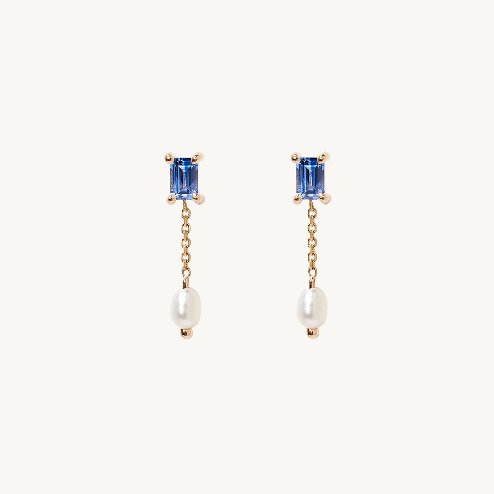 Sapphire & Pearl Shower Earring (Single)