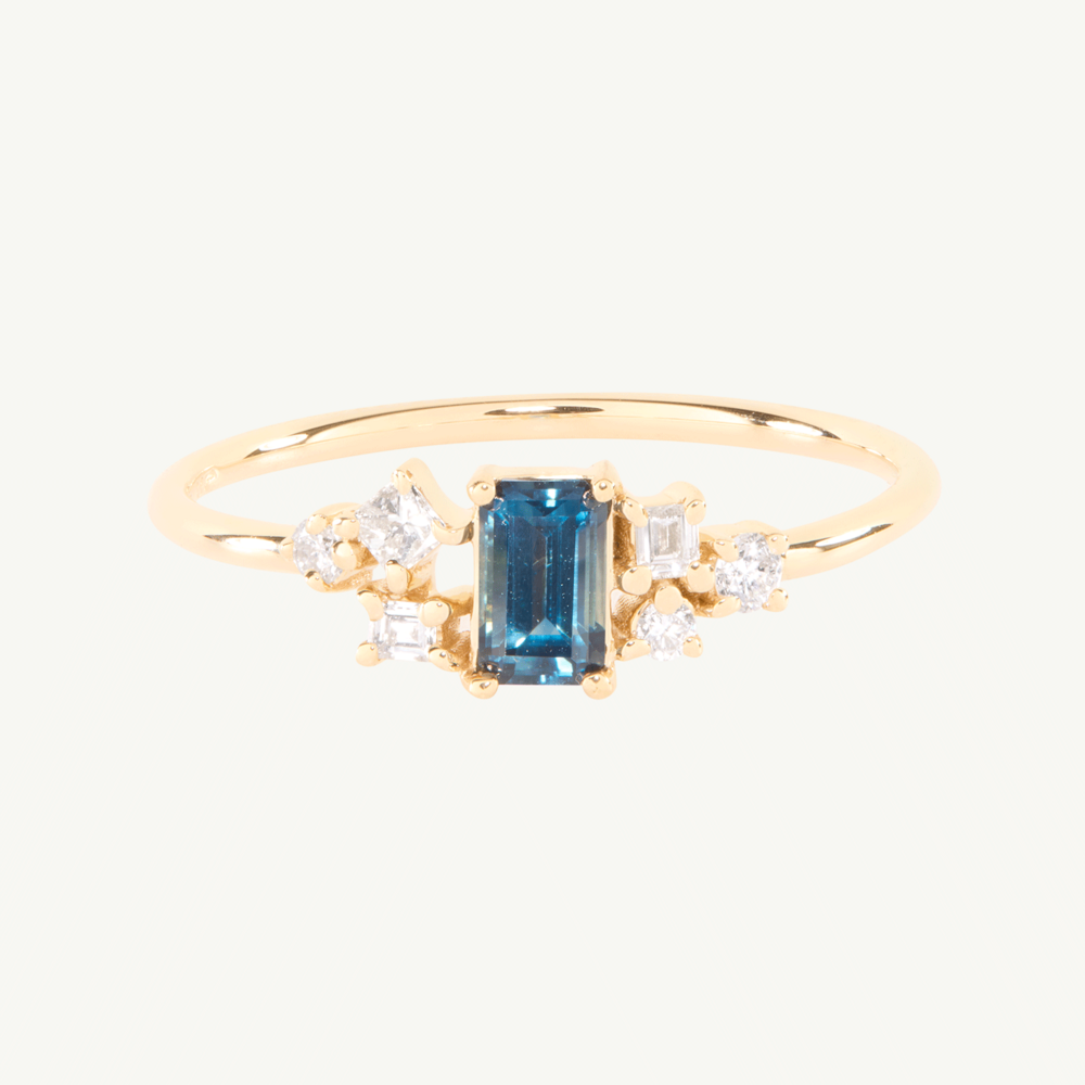 Sapphire & Diamond Mosaic Ring