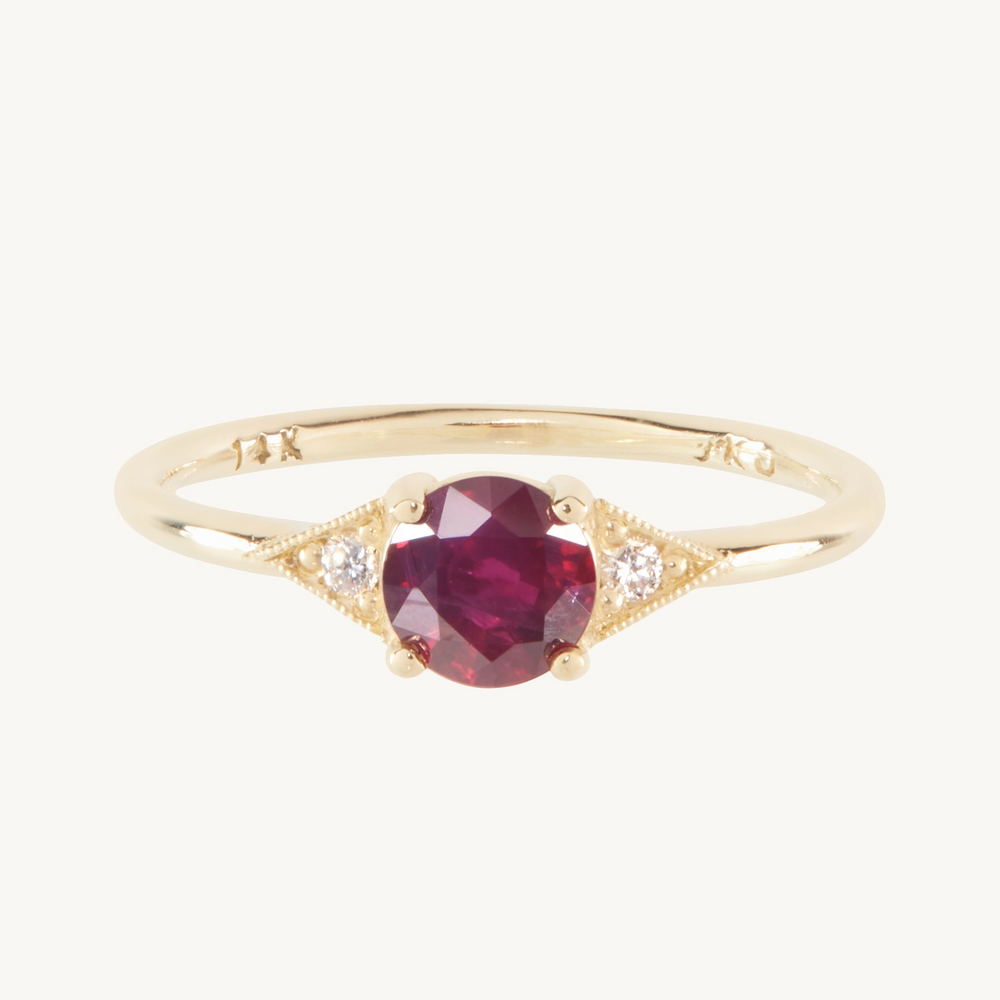 Ruby Round Deco Ring