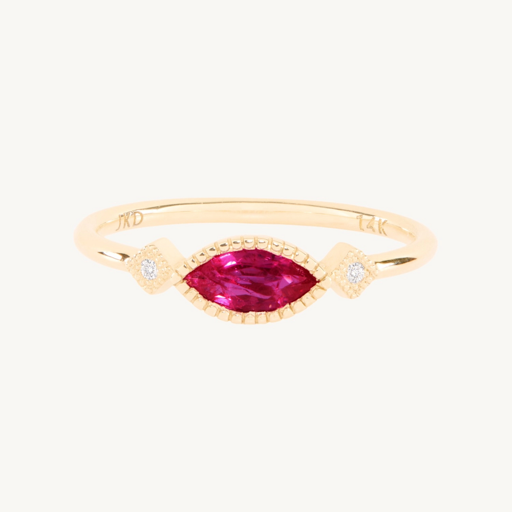 Ruby Marquise Deco Ring
