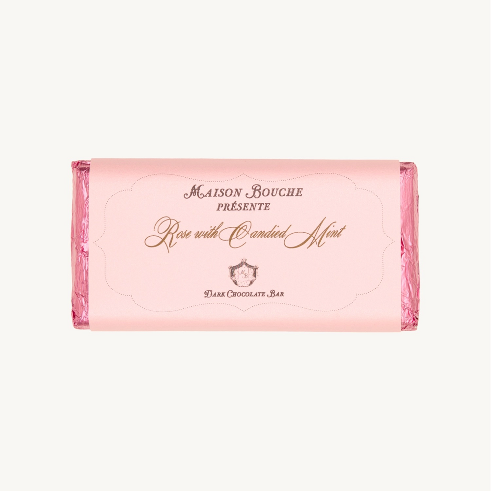 Rose With Candied Mint Leaves Chocolate Bar