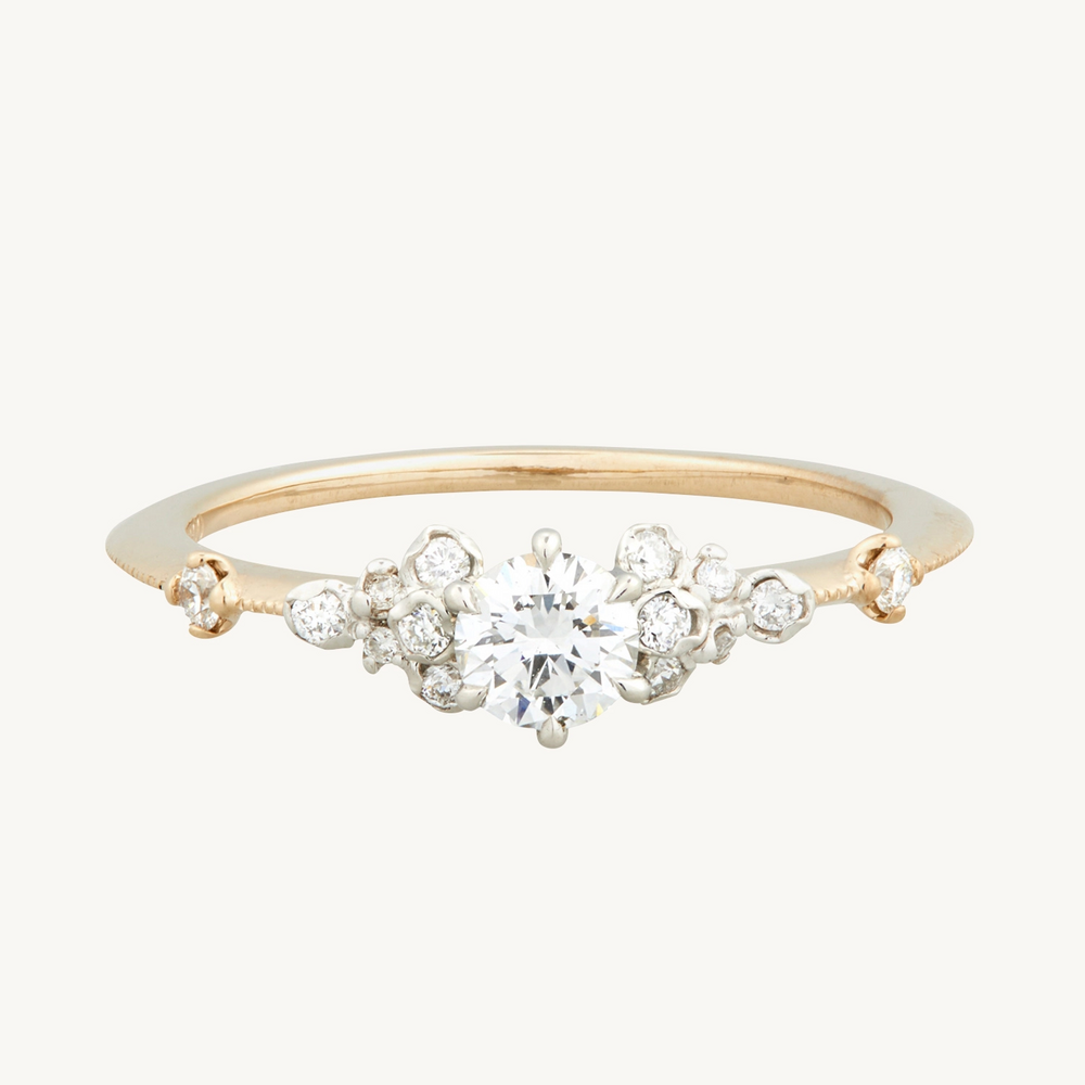 Rose Milgrain Diamond Ring