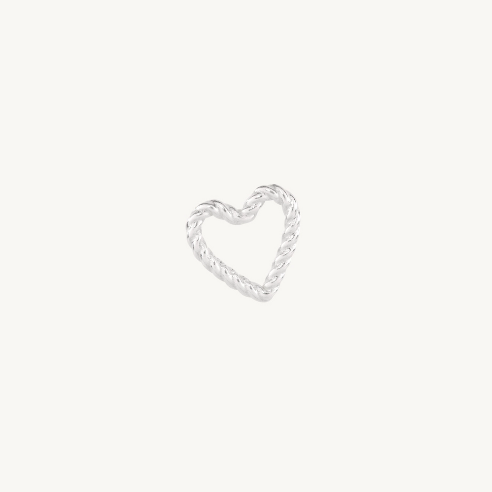 Rope Heart Silver Charm