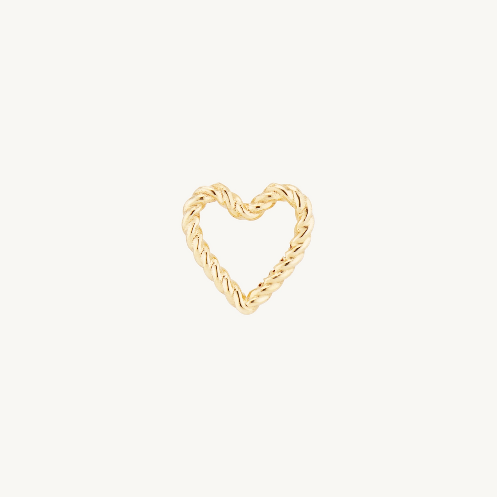 Rope Heart Gold Charm
