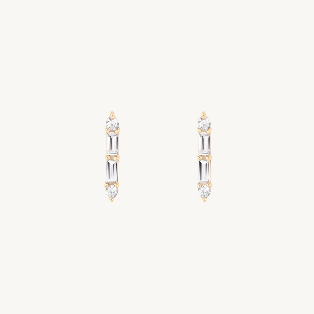 Pointelle Diamond Baguette Stud (Single)