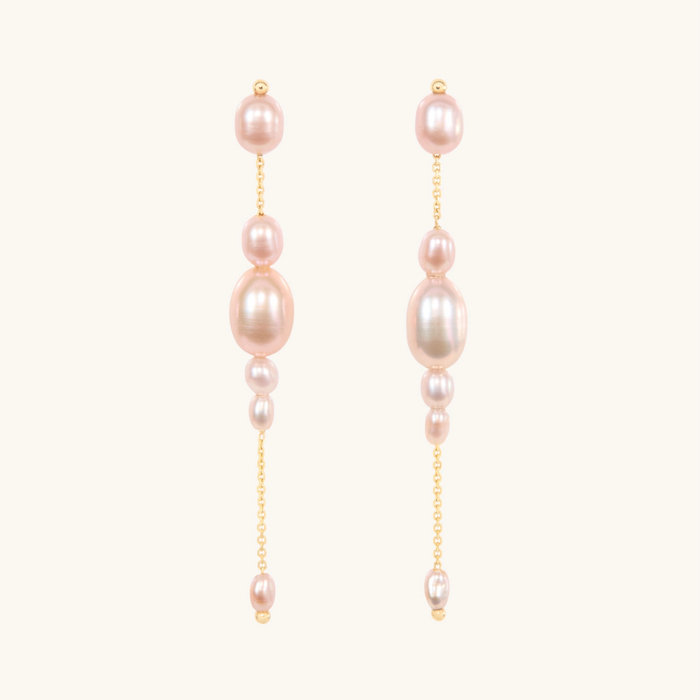 Pink Pearl Palazzo Earrings (Pair)