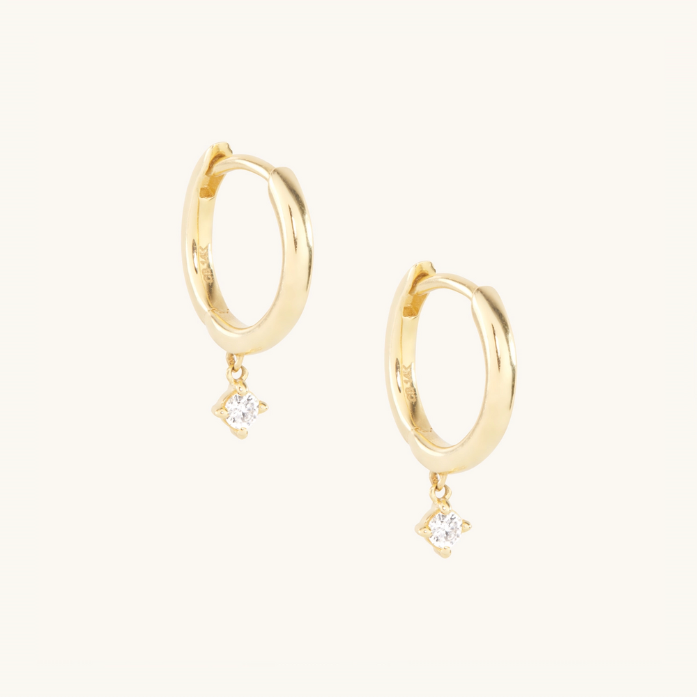 Petite Classic Hoop, Diamond (Single)