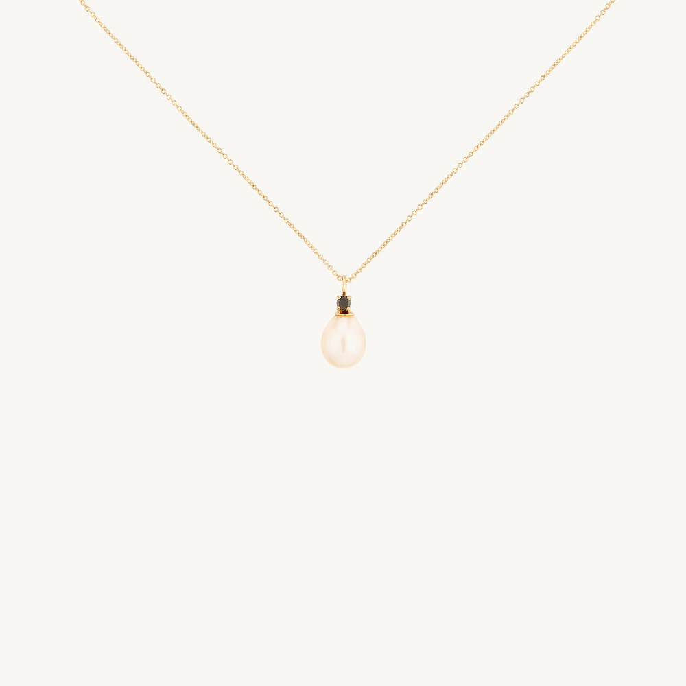 Pearl And Black Diamond Necklace