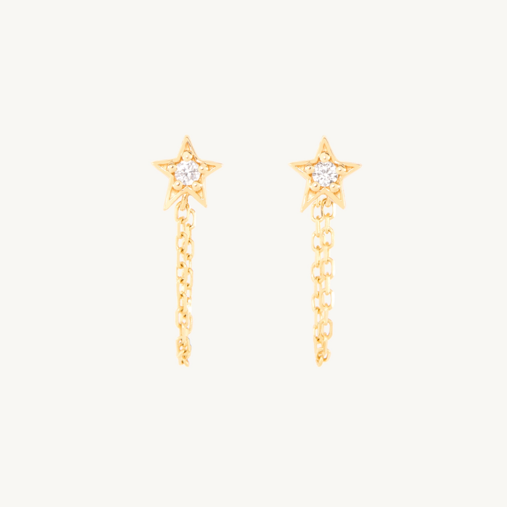 Nocturne Diamond Star Earring, Gold