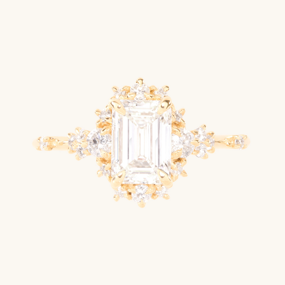Night At The Ballet Diamond Ring, Emerald Cut