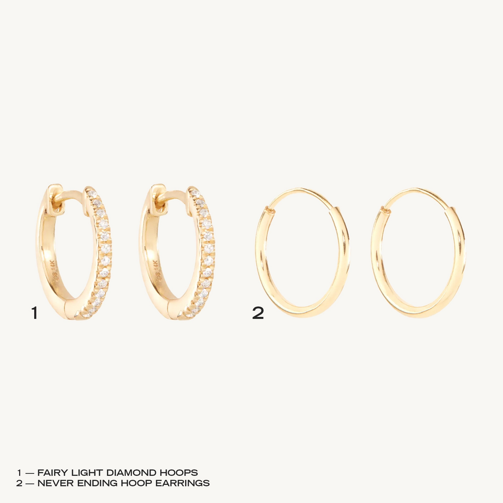 Never-Ending Diamond Hoops Set