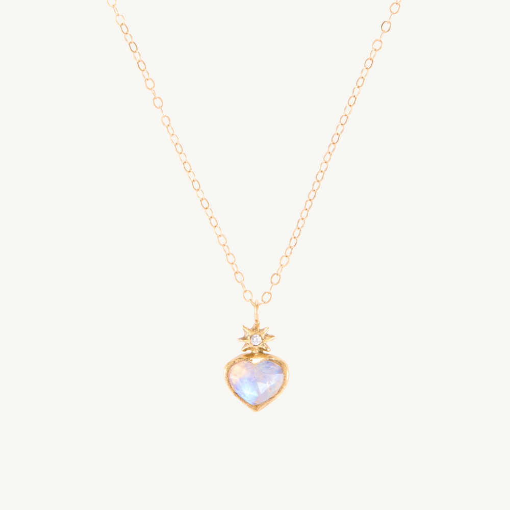 Moonstone Heart Necklace