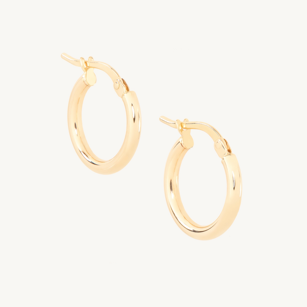 Tubetti Gold Hoops (Pair)