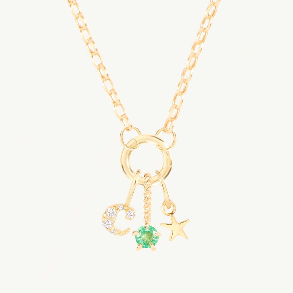 Memento Custom Gold Charm Holder Necklace
