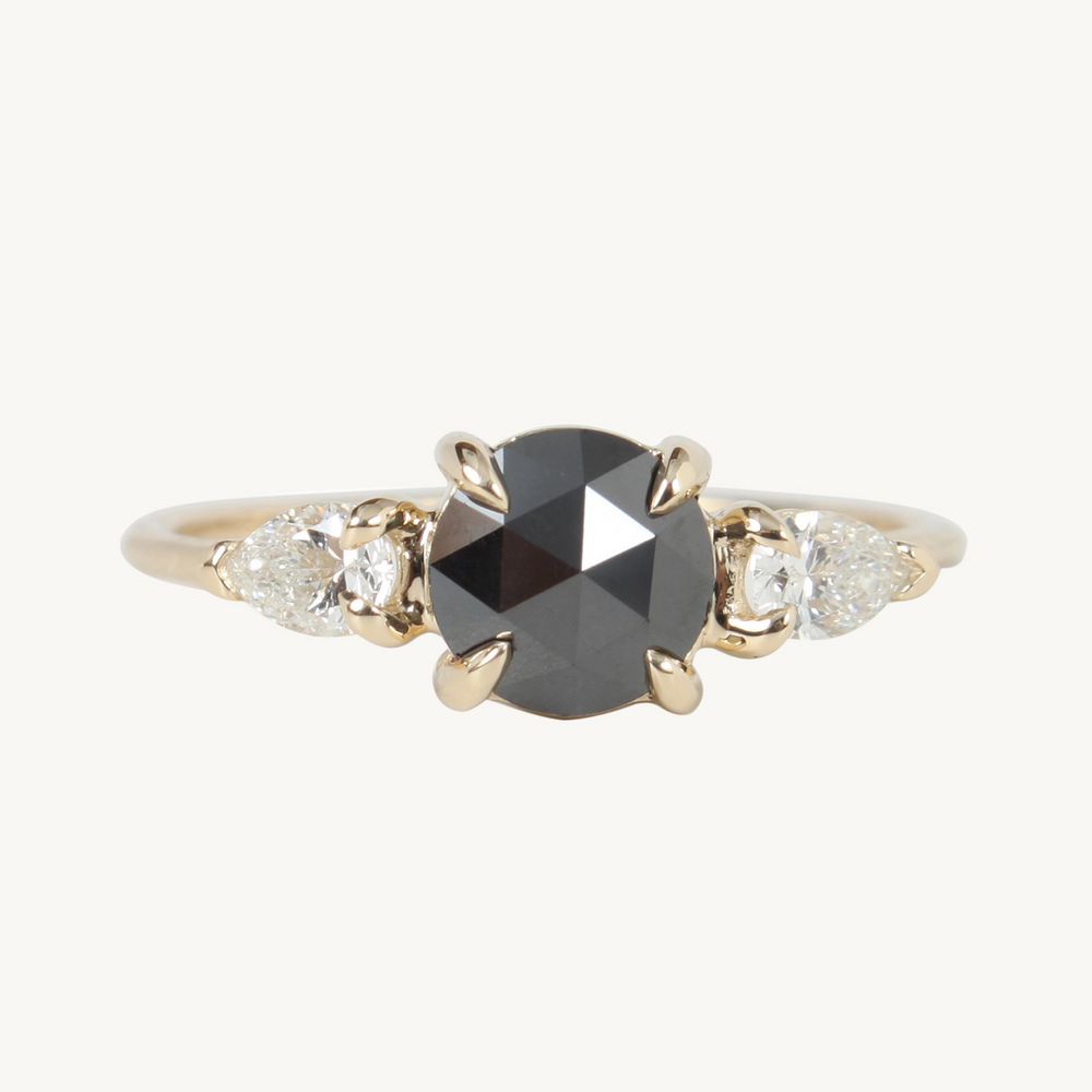 Mathilde The Swan Black Diamond Ring