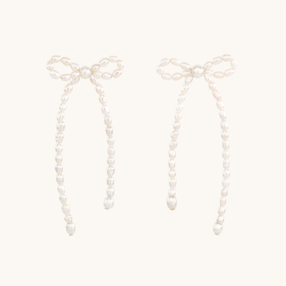 Margot Pearl Bow Earrings (Pair)