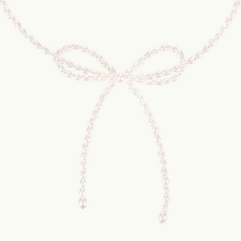 Margot Bow Pearl Necklace