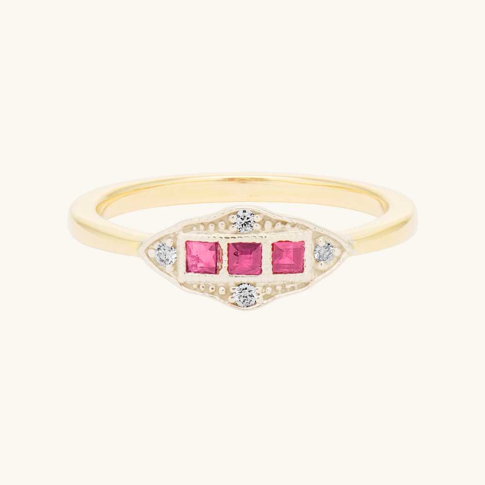 Machine Age Ruby Ring