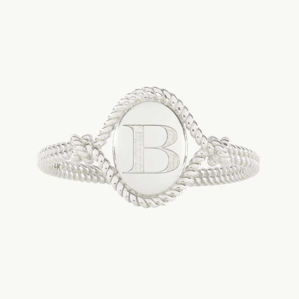 Love Knot Silver Signet Ring