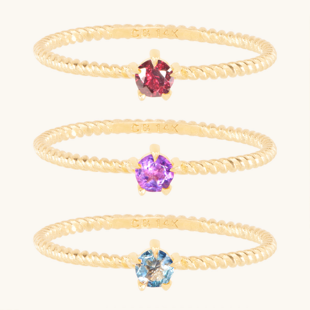 Little Star Gold Birthstone Ring