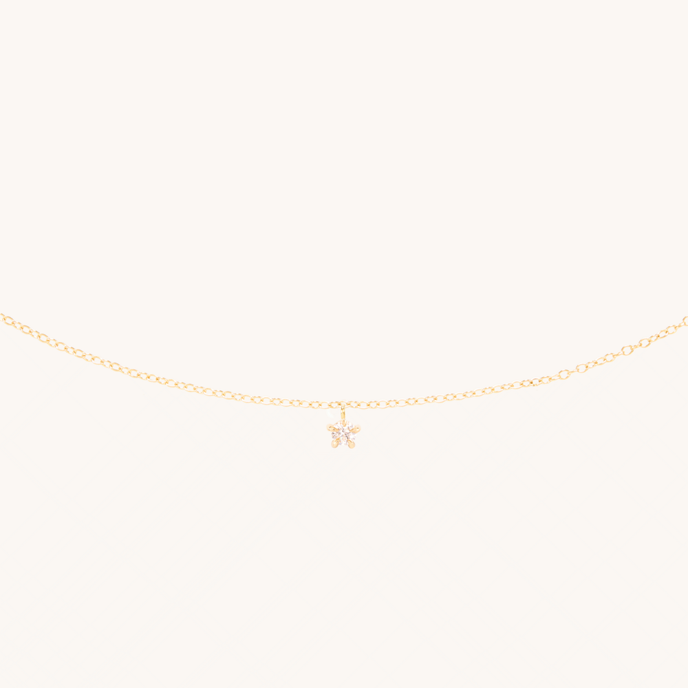 Little Star Birthstone Charm Necklace