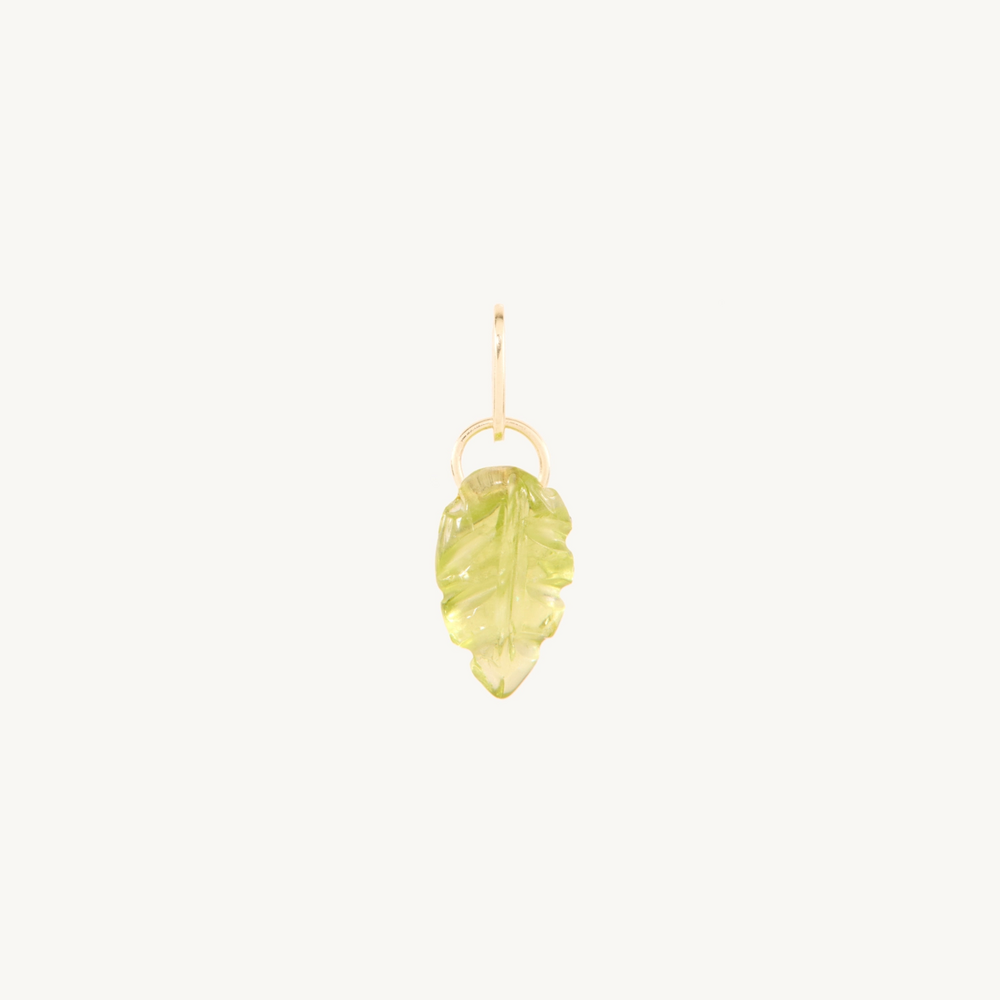 Little Peridot Leaf Charm