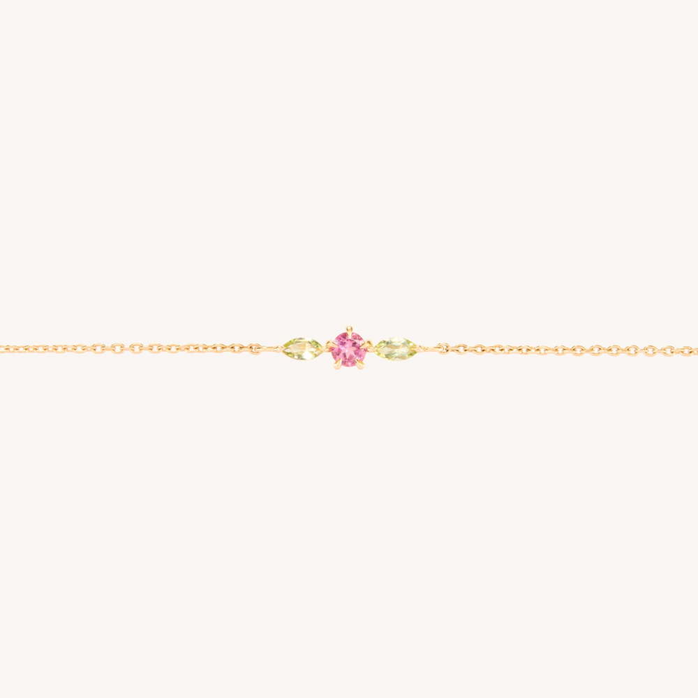 Tourmaline Rosette Gold Bracelet