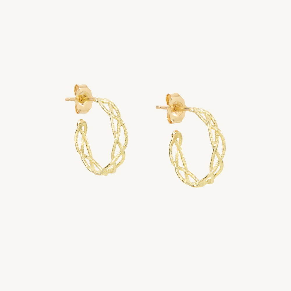 Large Braided Gold Hoop (Single)