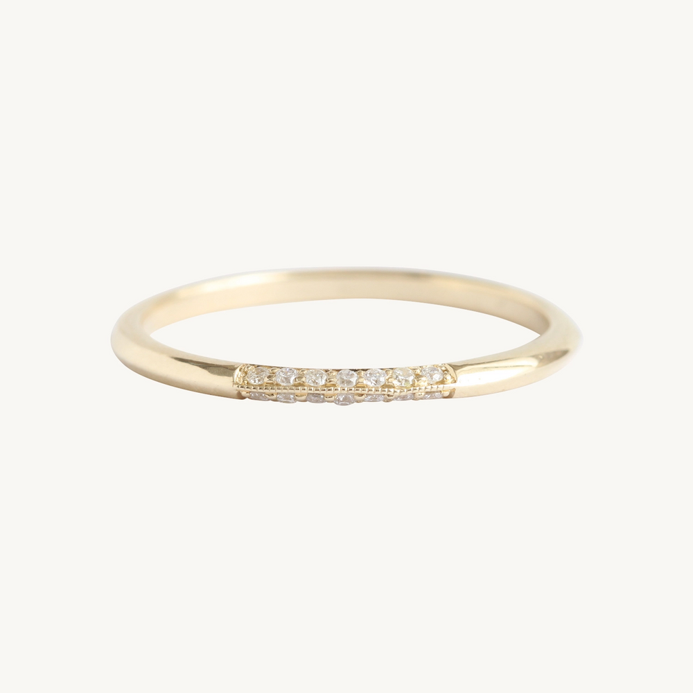 Knife Edge Semi Pave Ring