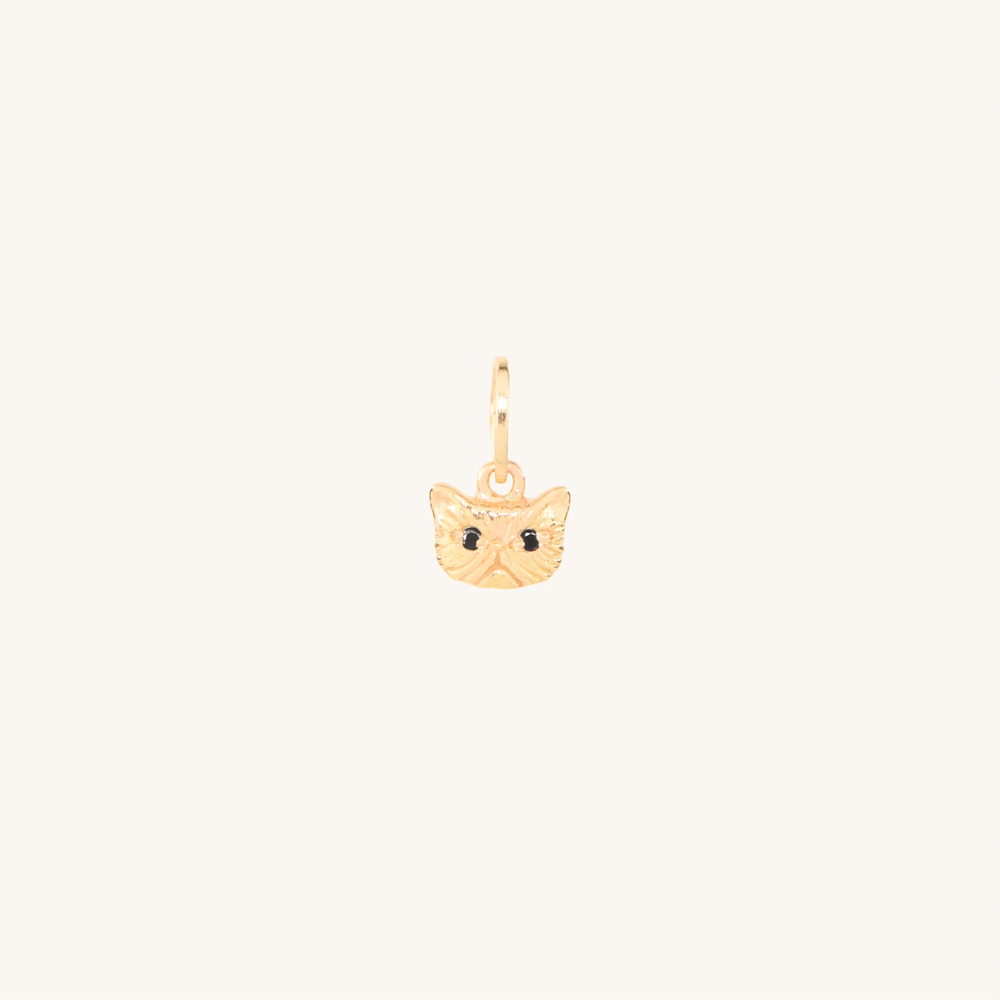 Itty Bitty Kitty With Black Diamond Eyes Charm