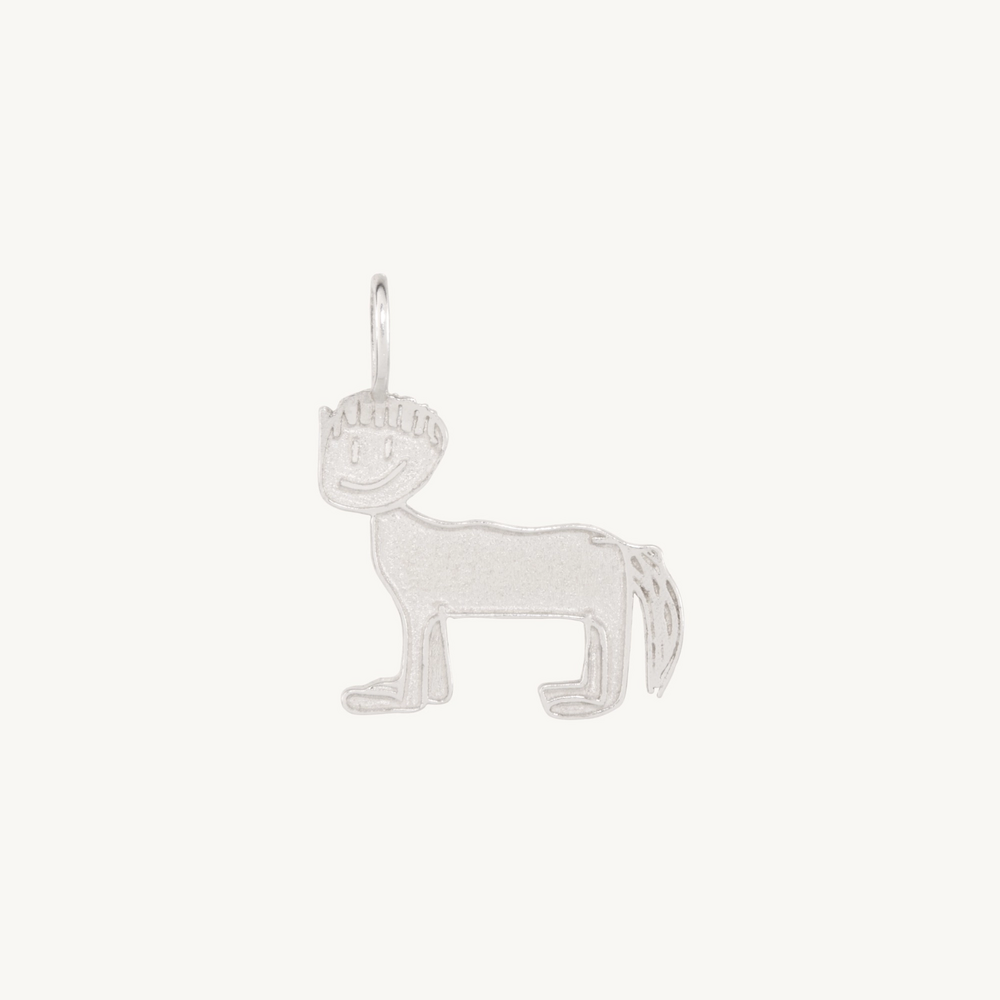 Horse With A Bowl Cut Silver Charm